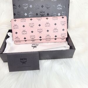 MCM Pink Logo Wallet Full Inclusion (Box, Dustbag, Authenticity Cards)